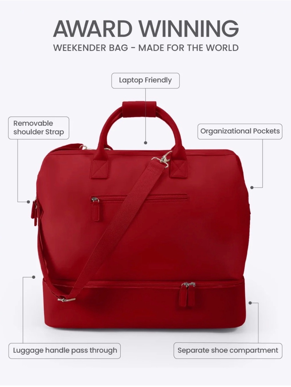 NOBL Weekender Travel Bag with Removable Strap